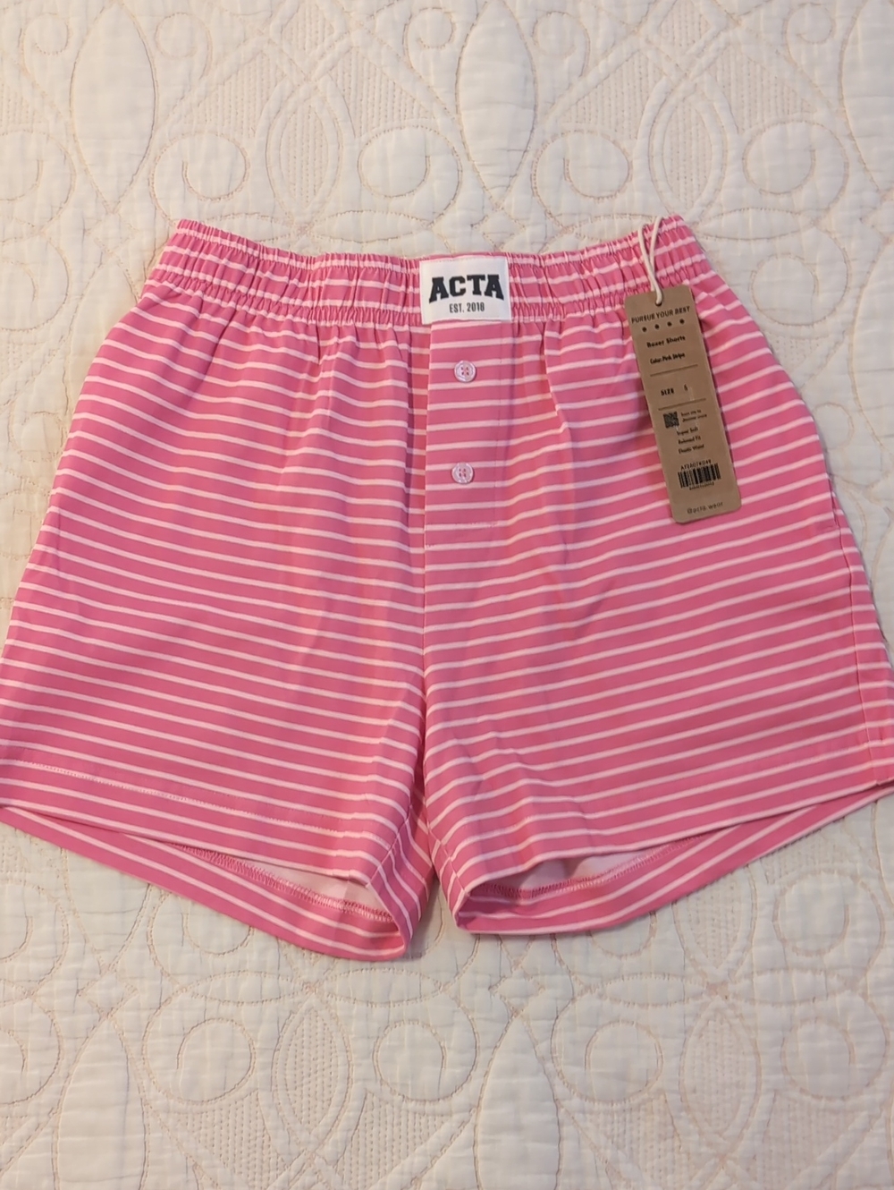 ACTA Pink Stripe Boxer Short X Ken Cradic